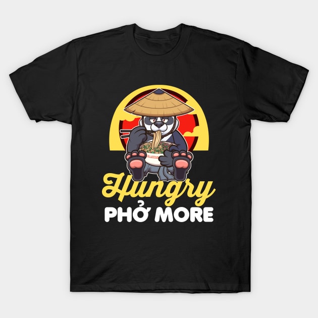 Hungry Pho More Cartoon Panda T-Shirt by TheMaskedTooner